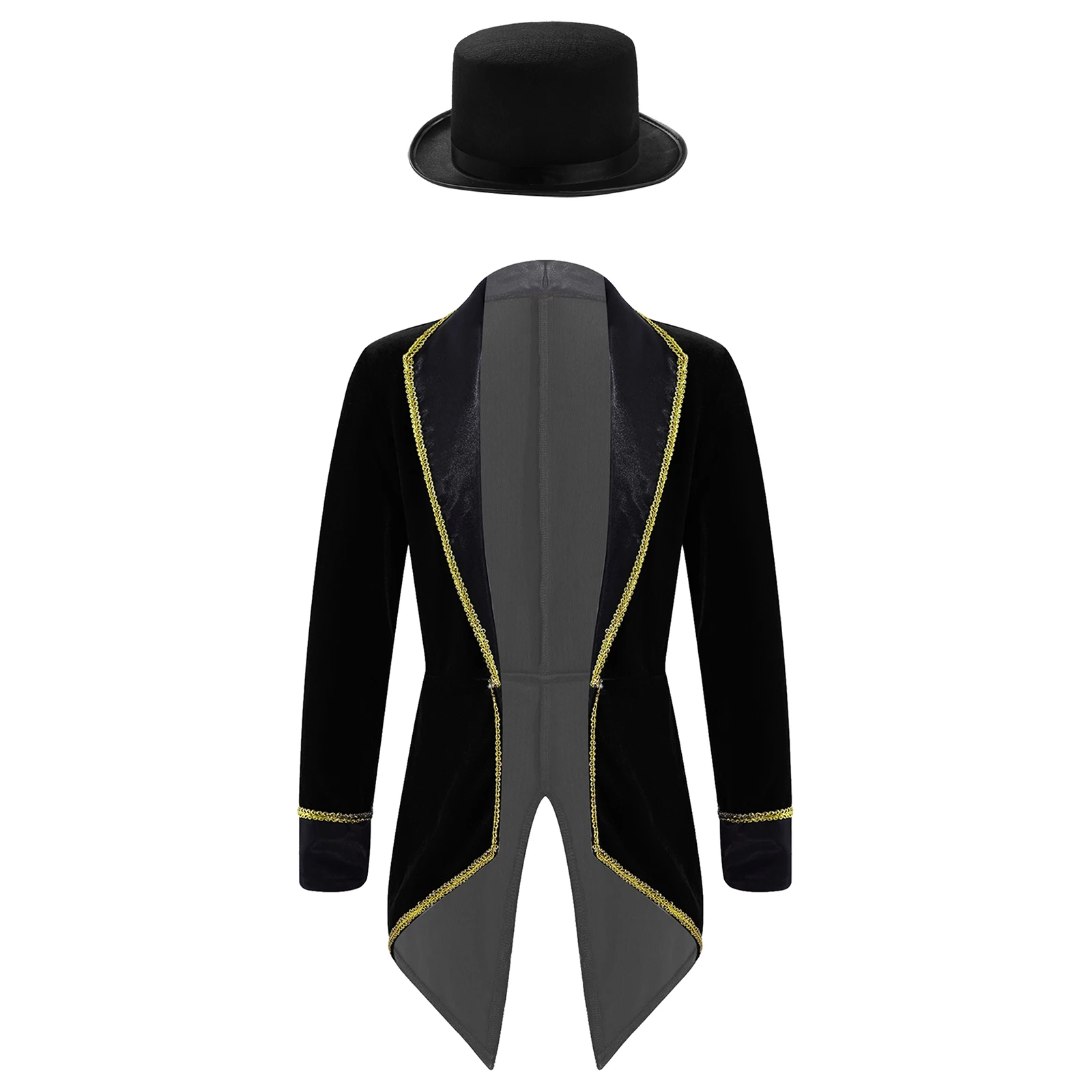 Halloween Kids Girls Fashion Overcoat Long Sleeve Lapel Tailcoat with Felt Hat Showman Costume for Performance Cosplay Dress Up
Halloween Kids Girls Fashion Overcoat Long Sleeve Lapel Tailcoat with Felt Hat Showman Costume for Performance Cosplay Dress Up