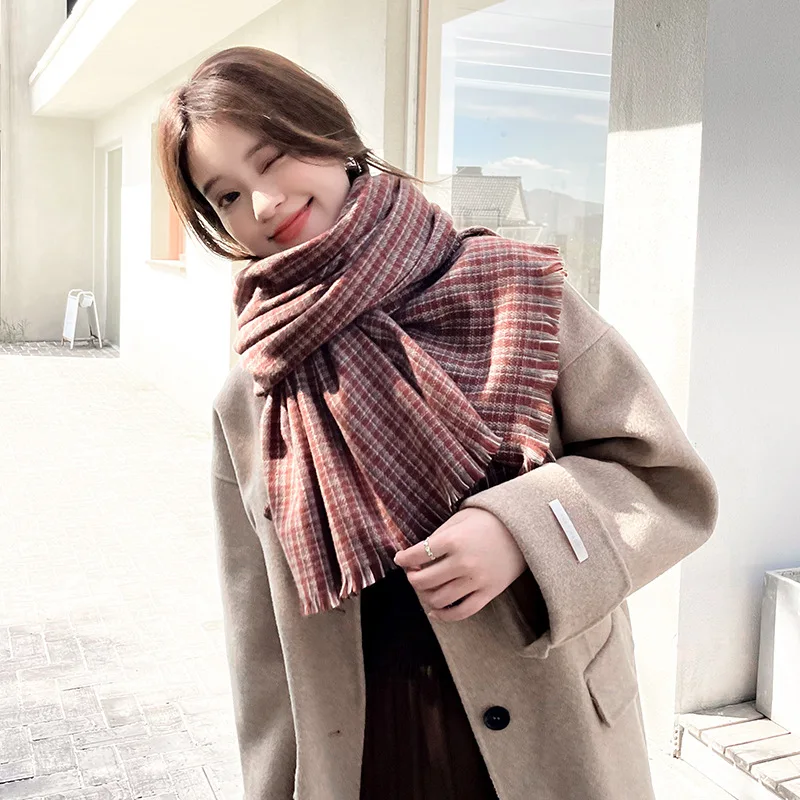 Women's Winter New Fashion Trend Casual Plaid Scarf Japanese Imitation Cashmere Thick Warm Scarf Shawl Neck Wrap Outdoor Warm
Women's Winter New Fashion Trend Casual Plaid Scarf Japanese Imitation Cashmere Thick Warm Scarf Shawl Neck Wrap Outdoor Warm