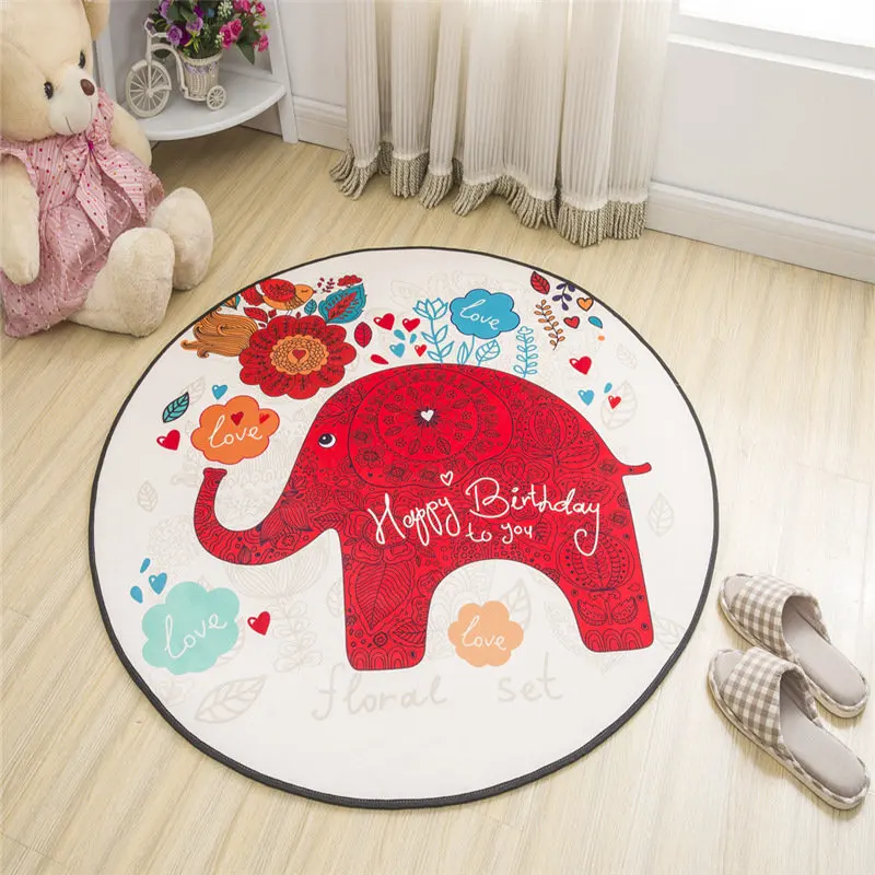 

Cartoon Animal Print Round Carpet Living room Anti-slip Carpet Camping Picnic mat Yoga mat Baby Crawl mat Bedroom Decor Carpets