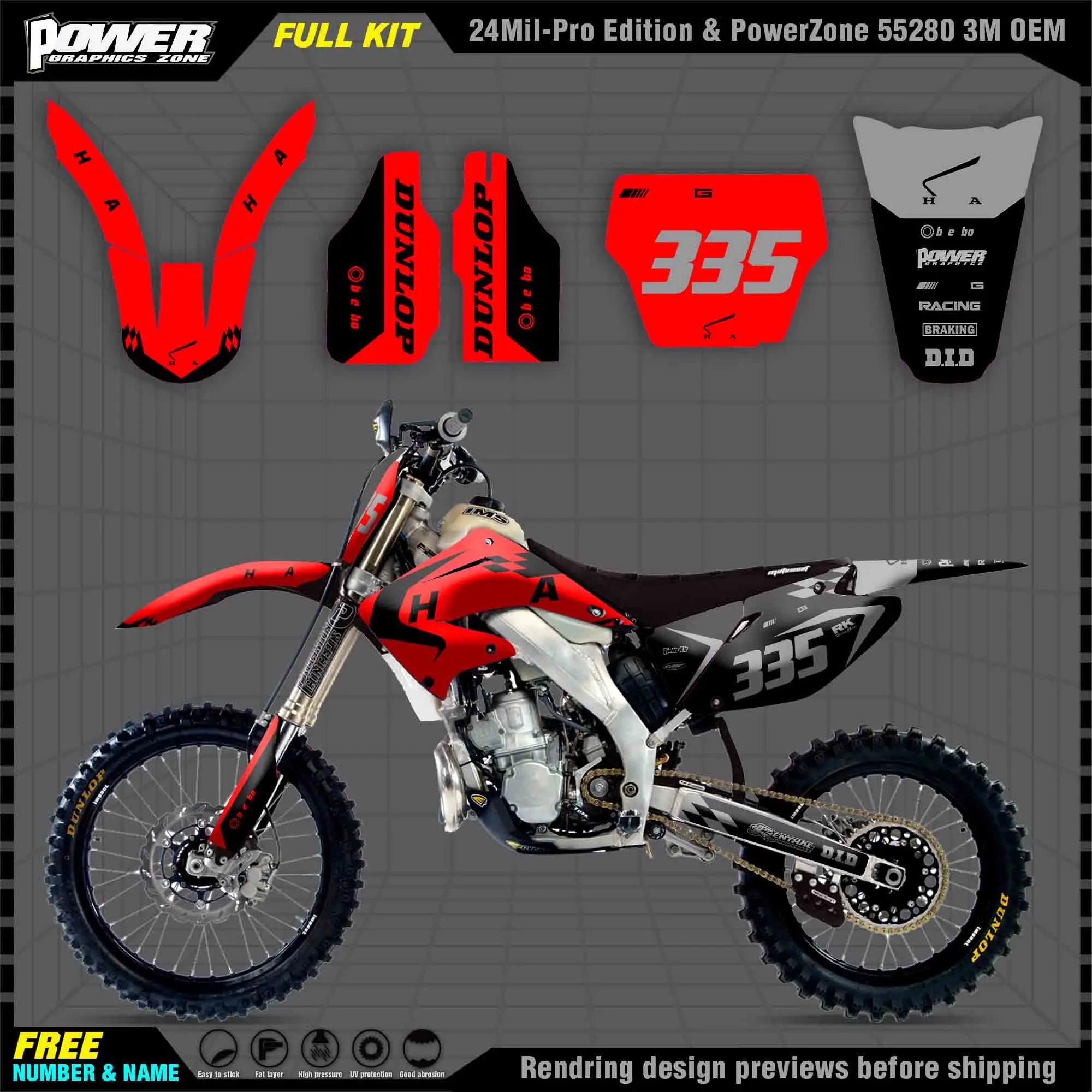 PowerZone Custom Team Graphics Decals 3M Stickers Kit For Honda 02-03 04-12CR 125 250 Stickers 2002-2012 001
PowerZone Custom Team Graphics Decals 3M Stickers Kit For Honda 02-03 04-12CR 125 250 Stickers 2002-2012 001