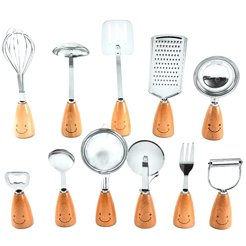 11Pcs Smiling Face Kitchenware Set Household DIY Baking Set Wooden Handle Utensils Kitchen Gadget Set Fork Spoon Shovel
11Pcs Smiling Face Kitchenware Set Household DIY Baking Set Wooden Handle Utensils Kitchen Gadget Set Fork Spoon Shovel