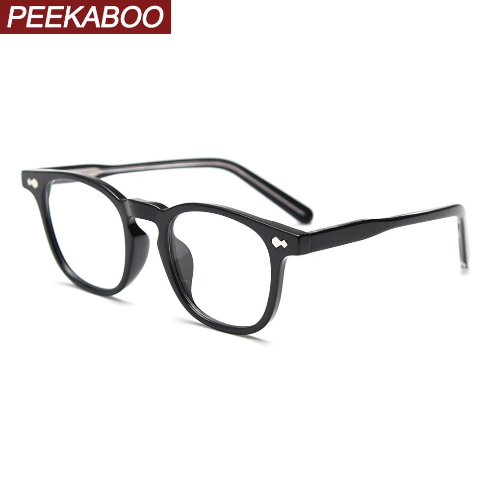 

Мужские и женские очки в ретро стиле Peekaboo, черные, серые квадратные очки в оправе из TR90, оправа для оптических очков, прозрачные линзы из ацет...
