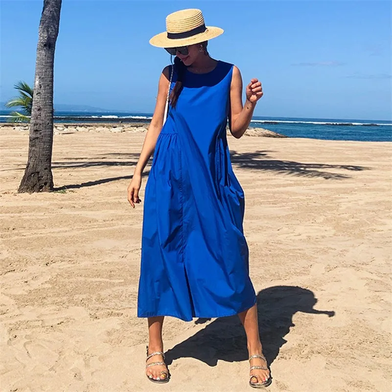 2023 Women Summer Solid Cotton Linen Long Dress Normcore O-Neck Beach Sleeveless Casual Loose Ruffles A-Line Dress vestidos
2023 Women Summer Solid Cotton Linen Long Dress Normcore O-Neck Beach Sleeveless Casual Loose Ruffles A-Line Dress vestidos