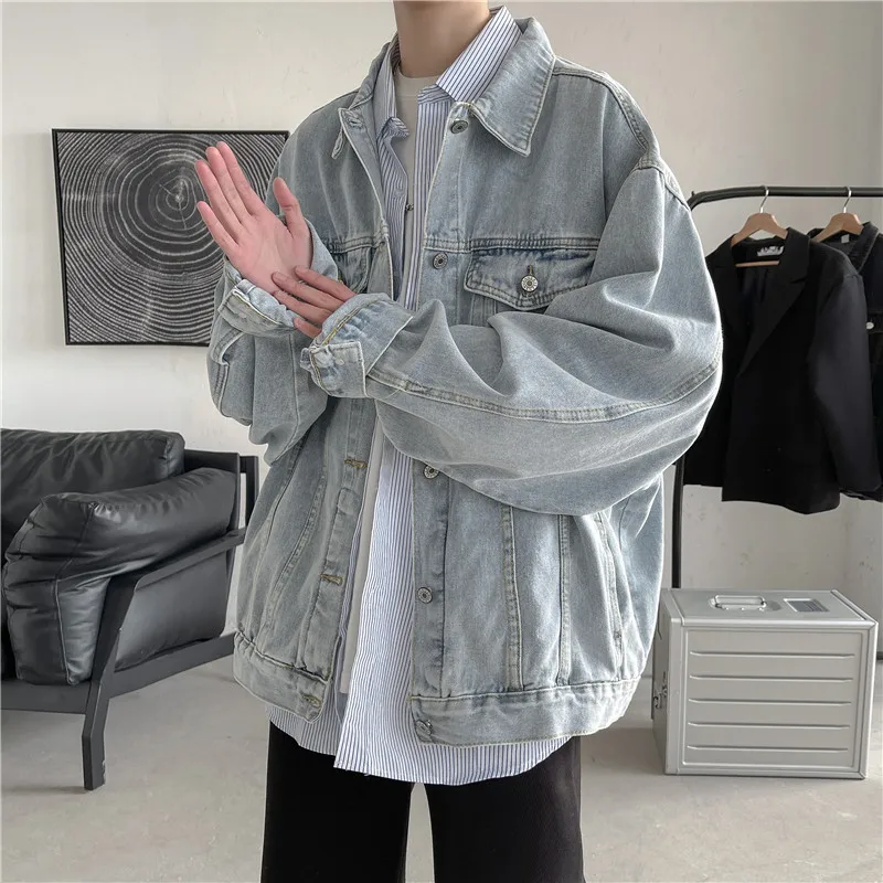 Denim Jackets for Men Classic Solid Casual Jeans Coats Cotton Lapel Single Breasted Jeans Jacket Men Autumn Slim Jacket W491
Denim Jackets for Men Classic Solid Casual Jeans Coats Cotton Lapel Single Breasted Jeans Jacket Men Autumn Slim Jacket W491