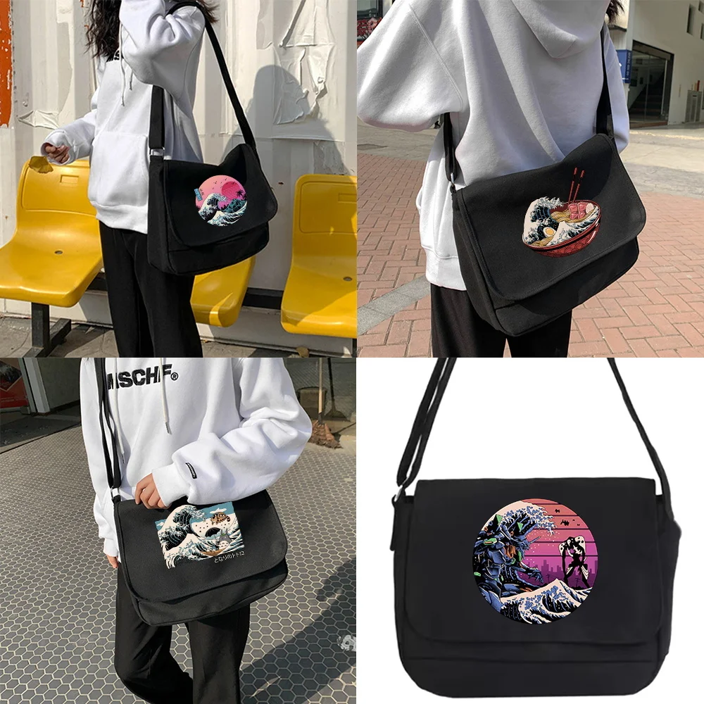 Women Large Capacity Bag Youth Satchels Diagonal Cross Bag Casual Canvas Shoulder Messenger Bags Unisex Wave Series
Women Large Capacity Bag Youth Satchels Diagonal Cross Bag Casual Canvas Shoulder Messenger Bags Unisex Wave Series