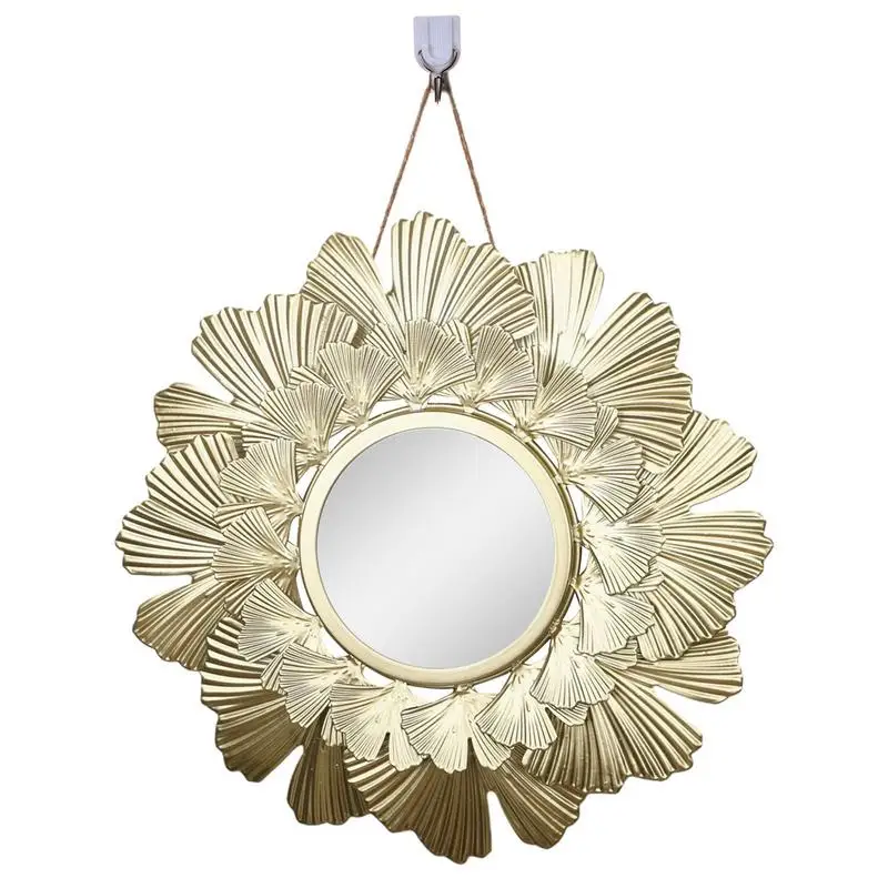 Hanging Wall Mirror Iron Frame Round Decorative Wall Mirror Golden Leaf Wall Mirror For Living Room Bedroom Office Home Decor
Hanging Wall Mirror Iron Frame Round Decorative Wall Mirror Golden Leaf Wall Mirror For Living Room Bedroom Office Home Decor