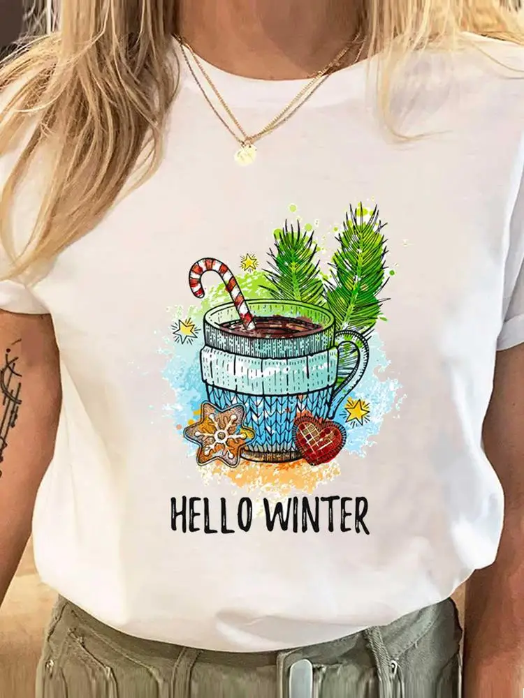 Рождественская и новогодняя Праздничная футболка, одежда, женская зимняя одежда с принтом, модная футболка с коротким рукавом и графическим принтом Love, женские футболки
Рождественская и новогодняя Праздничная футболка, одежда, женская зимняя одежда с принтом, модная футболка с коротким рукавом и графическим принтом Love, женские футболки