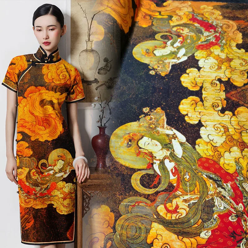 Mulberry Silk Stretch Satin Fabric Brand Fashion Design National Style Cheongsam Wrap Skirt Clothing for Sewing Material
Mulberry Silk Stretch Satin Fabric Brand Fashion Design National Style Cheongsam Wrap Skirt Clothing for Sewing Material