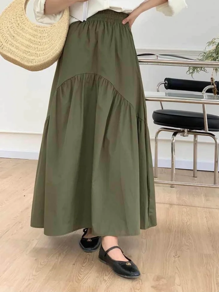 Skirt Long Summer New Casual Retro Pleated High Waist Solid Color Big Swing Dress Korean Style Pleated Skirt Fashion 2023
Skirt Long Summer New Casual Retro Pleated High Waist Solid Color Big Swing Dress Korean Style Pleated Skirt Fashion 2023