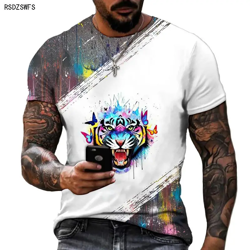 Cartoon Vivid Animal Tiger 3D Printed Men's And Women's T-shirts HD Short-sleeved Oversized Summer Short-sleeved Tops
Cartoon Vivid Animal Tiger 3D Printed Men's And Women's T-shirts HD Short-sleeved Oversized Summer Short-sleeved Tops