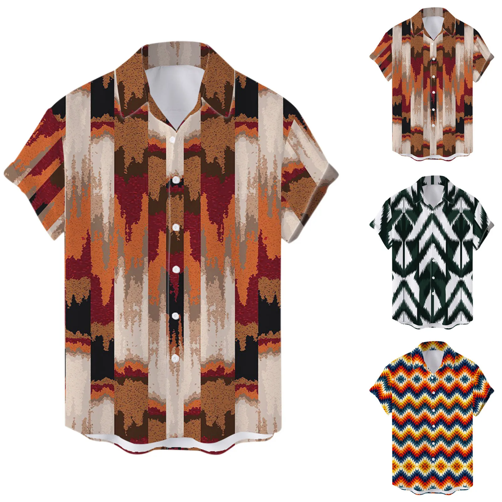 Bowling Shirt Male Summer Hawaii Geometric Printed Shirt Blouse Short Sleeve Turn Down Collar Shirt Striped Shirt Men
Bowling Shirt Male Summer Hawaii Geometric Printed Shirt Blouse Short Sleeve Turn Down Collar Shirt Striped Shirt Men