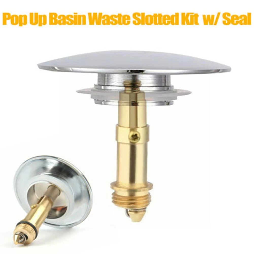 Pop Up Basin Waste Slotted Kit Chrome Bathroom Sink Push Button Seal Water Cover Downer Kitchen Bathroom Sink Drain Hardware
Pop Up Basin Waste Slotted Kit Chrome Bathroom Sink Push Button Seal Water Cover Downer Kitchen Bathroom Sink Drain Hardware