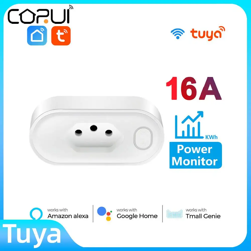 Смарт-розетка CORUI Tuya 16A с поддержкой Wi-Fi и монитором питания 
Смарт-розетка CORUI Tuya 16A с поддержкой Wi-Fi и монитором питания
