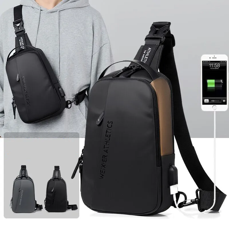Men's Waterproof USB Oxford Crossbody Bag Anti-theft Shoulder Sling Bag Multifunction Short Travel Messenger Chest Pack For Male
Men's Waterproof USB Oxford Crossbody Bag Anti-theft Shoulder Sling Bag Multifunction Short Travel Messenger Chest Pack For Male