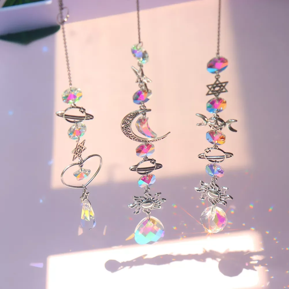 Crystal Wind Chime Moon Sun Catcher Diamond Prisms Pendant Dream Catcher Rainbow Chaser Hanging Drop Home Garden Decor Windchime
Crystal Wind Chime Moon Sun Catcher Diamond Prisms Pendant Dream Catcher Rainbow Chaser Hanging Drop Home Garden Decor Windchime