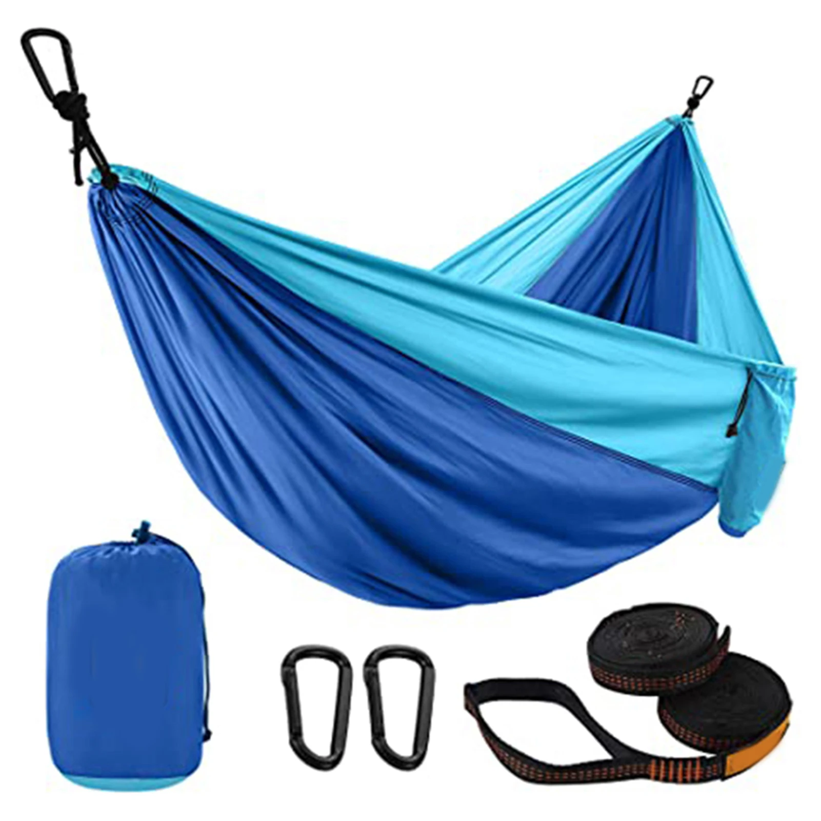 

Hammock with 2 Hanging Straps with Sturdy Strap & Steel Carabiner Hammock for Indoor Outdoor Garden