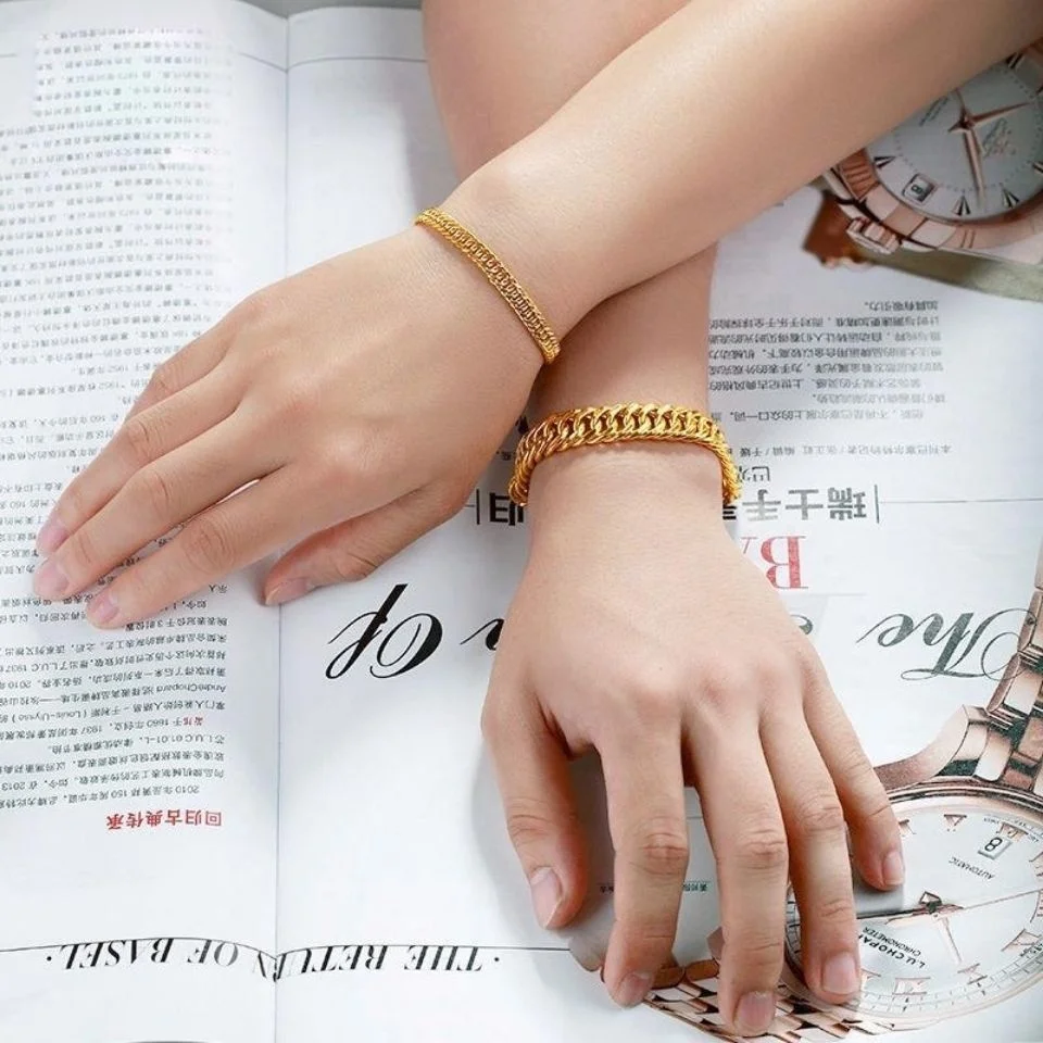 Hong Kong Duty-free Thou Foot 24 Copy 100% Real Gold Men's Bracelet Women's Classic Fashion Versatile Gifts for Parents for Wome
Hong Kong Duty-free Thou Foot 24 Copy 100% Real Gold Men's Bracelet Women's Classic Fashion Versatile Gifts for Parents for Wome