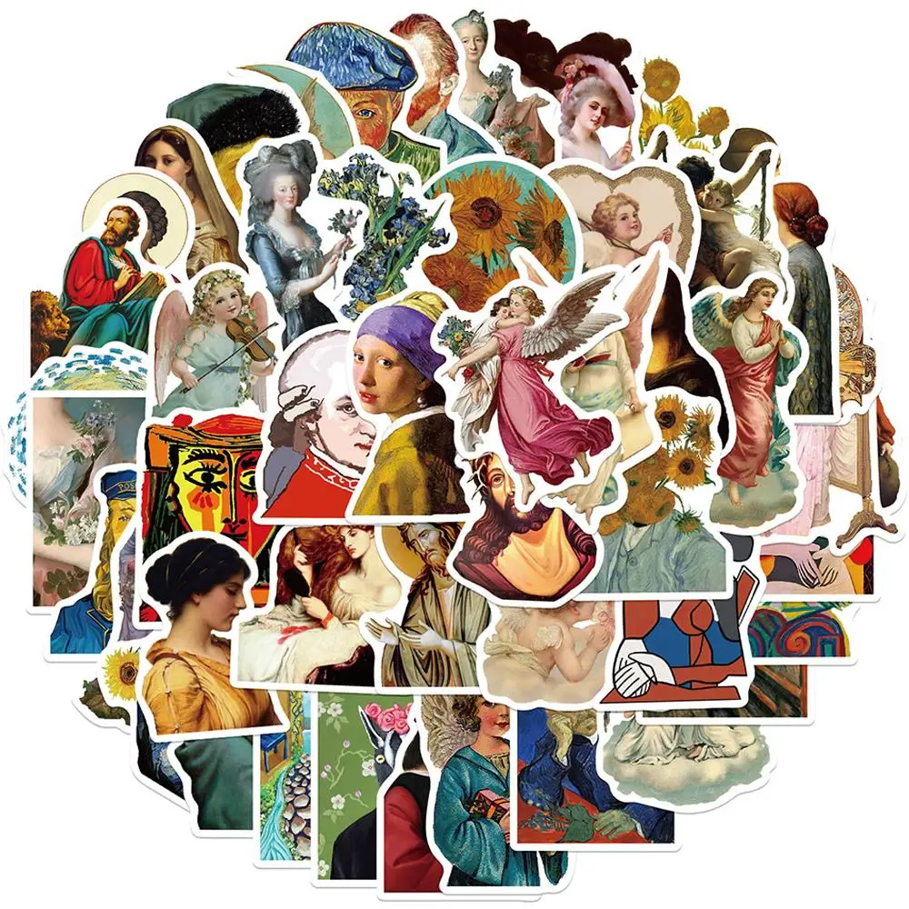 10/30/50PCS Classic Artist Famous Paintings Stickers DIY Motorcycle Travel Luggage Skateboard Cartoon Decal Sticker for Kid Toy
10/30/50PCS Classic Artist Famous Paintings Stickers DIY Motorcycle Travel Luggage Skateboard Cartoon Decal Sticker for Kid Toy