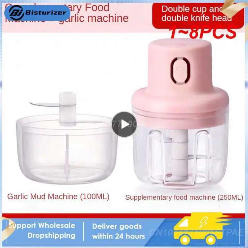 1~8PCS Mini Electric Garlic Masher Machine 100/250ml Food Processor for Black Pepper Chili Vegetable Nuts Kitchen Tools
1~8PCS Mini Electric Garlic Masher Machine 100/250ml Food Processor for Black Pepper Chili Vegetable Nuts Kitchen Tools