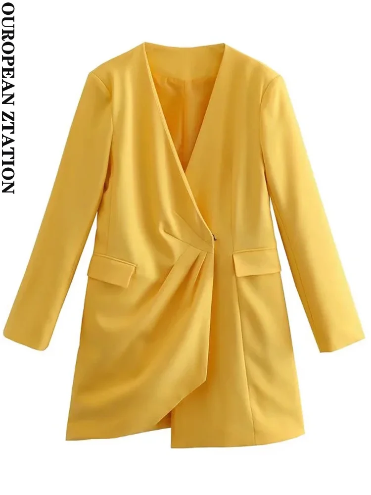 PAILETE Women 2022 fashion draped blazer mini dress vintage long sleeve asymmetric hem female dresses vestidos mujer
PAILETE Women 2022 fashion draped blazer mini dress vintage long sleeve asymmetric hem female dresses vestidos mujer