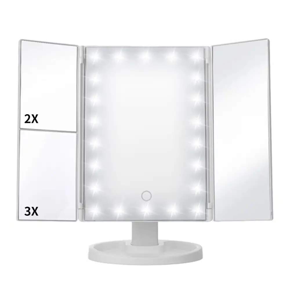 Makeup Vanity Mirror with 22 LED Lights, 1x 2X 3X Magnification, Lighted Makeup Mirror, Touch Control, Trifold Makeup Mirror, 18
Makeup Vanity Mirror with 22 LED Lights, 1x 2X 3X Magnification, Lighted Makeup Mirror, Touch Control, Trifold Makeup Mirror, 18