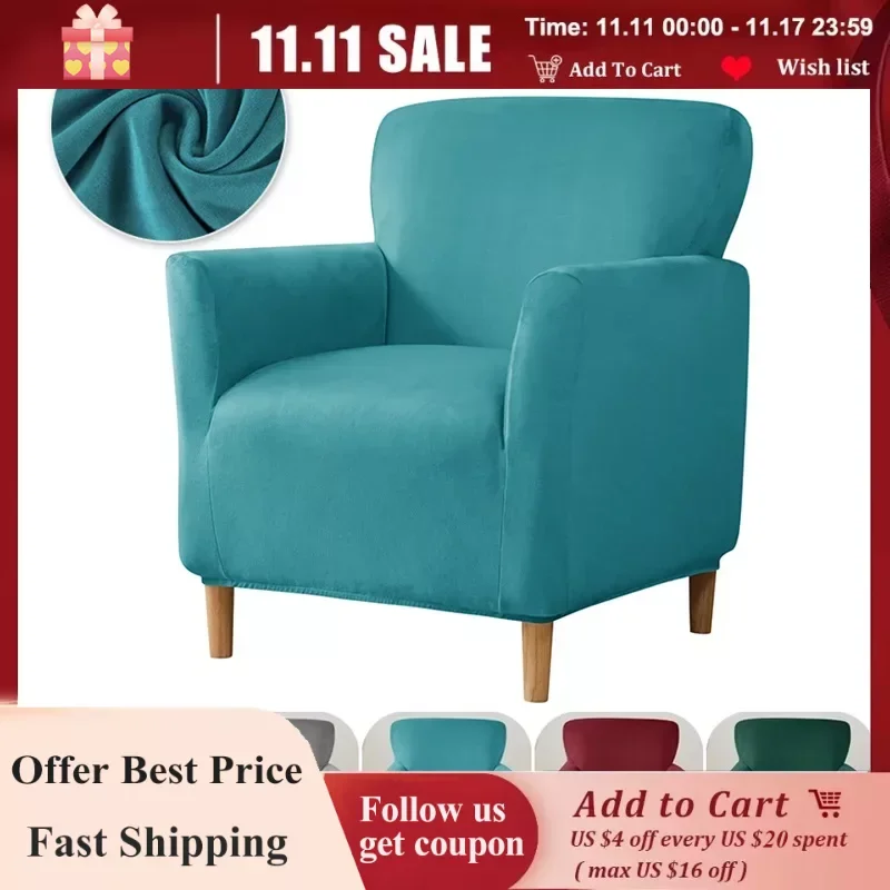 Solid Colors Velvet Club Chair Cover Stretch Tub Armchair Case Elastic Single Couch Covers for Study Bar Counter Living Room
Solid Colors Velvet Club Chair Cover Stretch Tub Armchair Case Elastic Single Couch Covers for Study Bar Counter Living Room