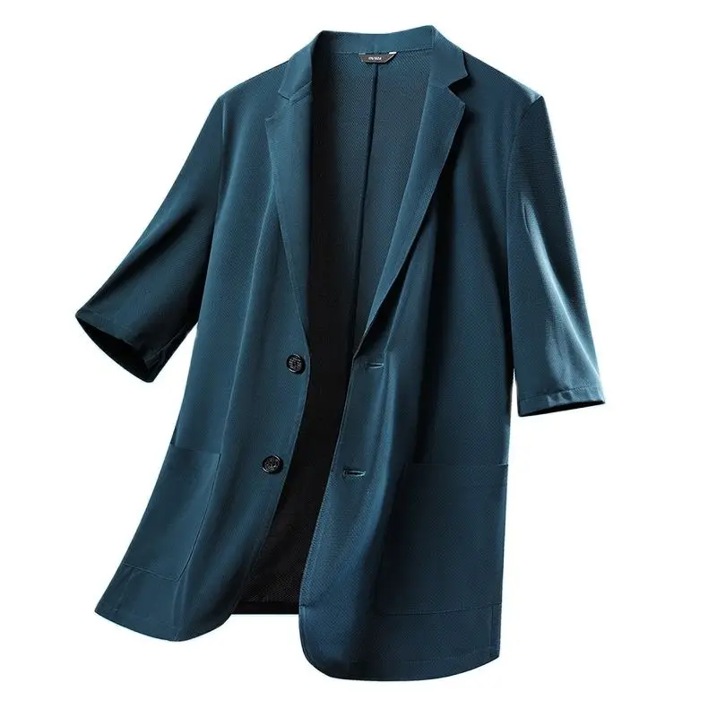 Mens Ice Silk 3/4 Sleeves Blazers 2023 Summer New Soft Breathable Thin Blazer Jacket Business Casual Plus Size Suit Jacket Homme
Mens Ice Silk 3/4 Sleeves Blazers 2023 Summer New Soft Breathable Thin Blazer Jacket Business Casual Plus Size Suit Jacket Homme