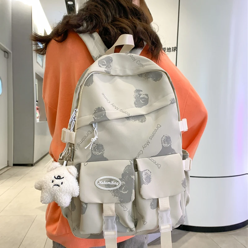 Cartoon Print Preppy Backpack Double Pockets Schoolbag for Teenagers Girls Nylon Shoulder Bags Large Capacity Travel Back Pack
Cartoon Print Preppy Backpack Double Pockets Schoolbag for Teenagers Girls Nylon Shoulder Bags Large Capacity Travel Back Pack