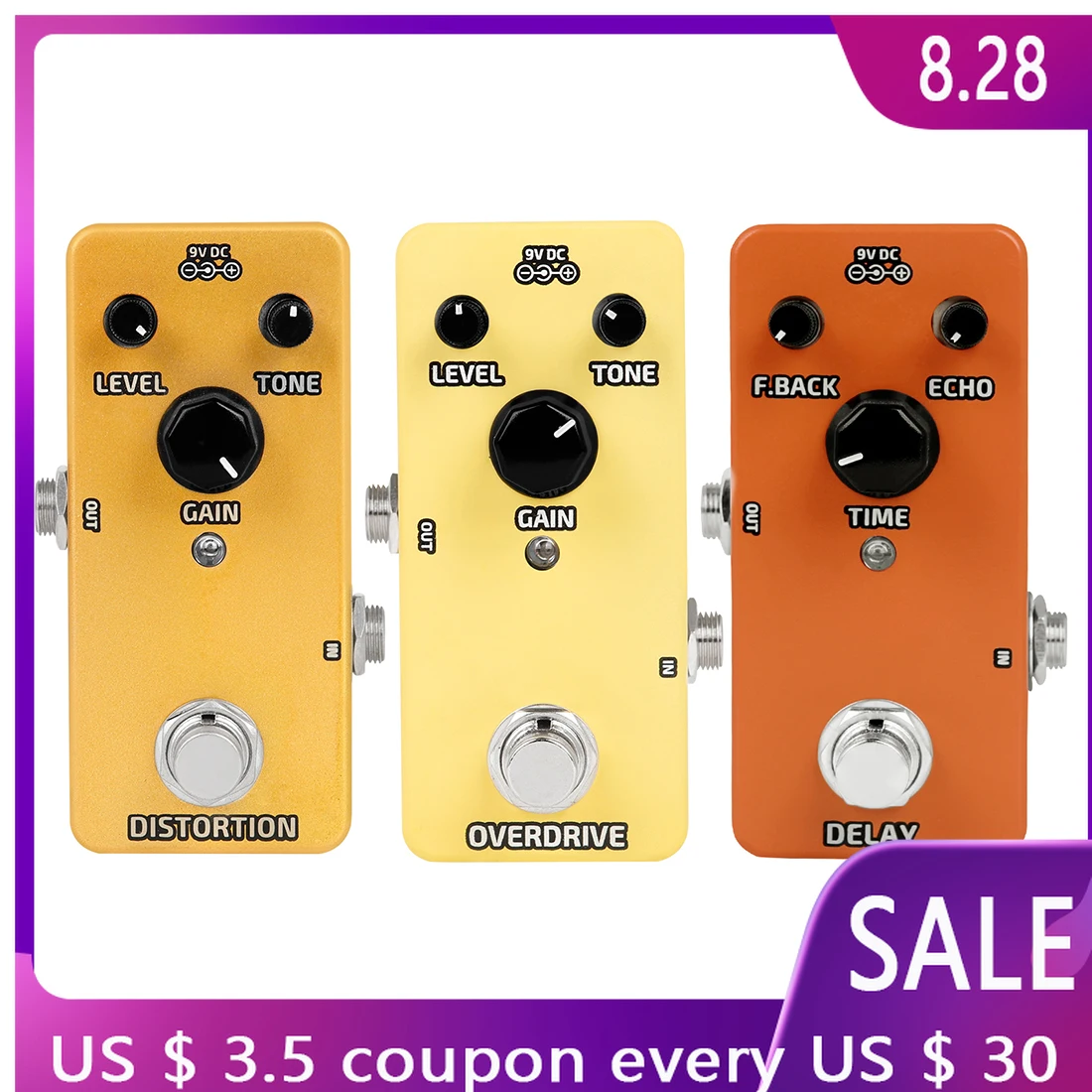 Electric Guitar 9V Pedal Effect Overdrive Distortion Delay Effect Pedal Metal Mini Pedal Effect For Guitar Parts & Accessories
Electric Guitar 9V Pedal Effect Overdrive Distortion Delay Effect Pedal Metal Mini Pedal Effect For Guitar Parts & Accessories