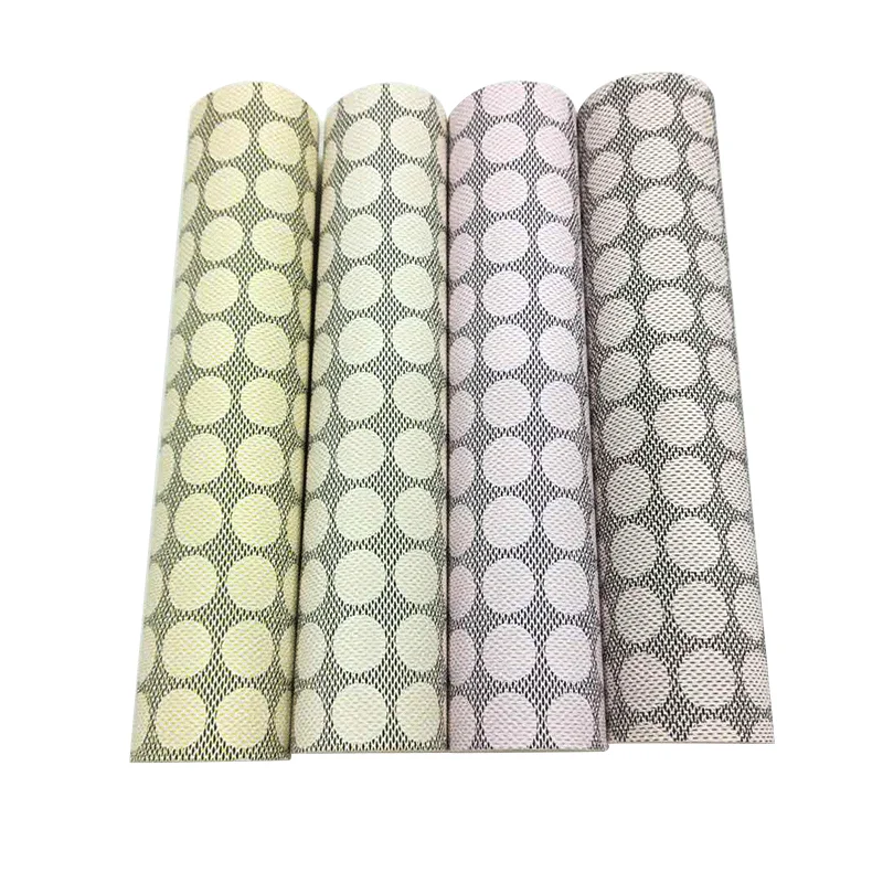 Dot and Flower Printed Vinyl Textured PU Faux Leather Fabric Sheet for Making Cover/Craft/Earring/Sewing/Hair Bow 
Dot and Flower Printed Vinyl Textured PU Faux Leather Fabric Sheet for Making Cover/Craft/Earring/Sewing/Hair Bow