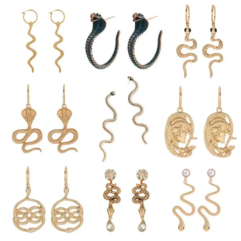 9 Pairs Golden Snake Earrings Kit Animal Snake Dangle Earrings Snake Wave Drop Earrings for Women Fashion Jewelry
9 Pairs Golden Snake Earrings Kit Animal Snake Dangle Earrings Snake Wave Drop Earrings for Women Fashion Jewelry