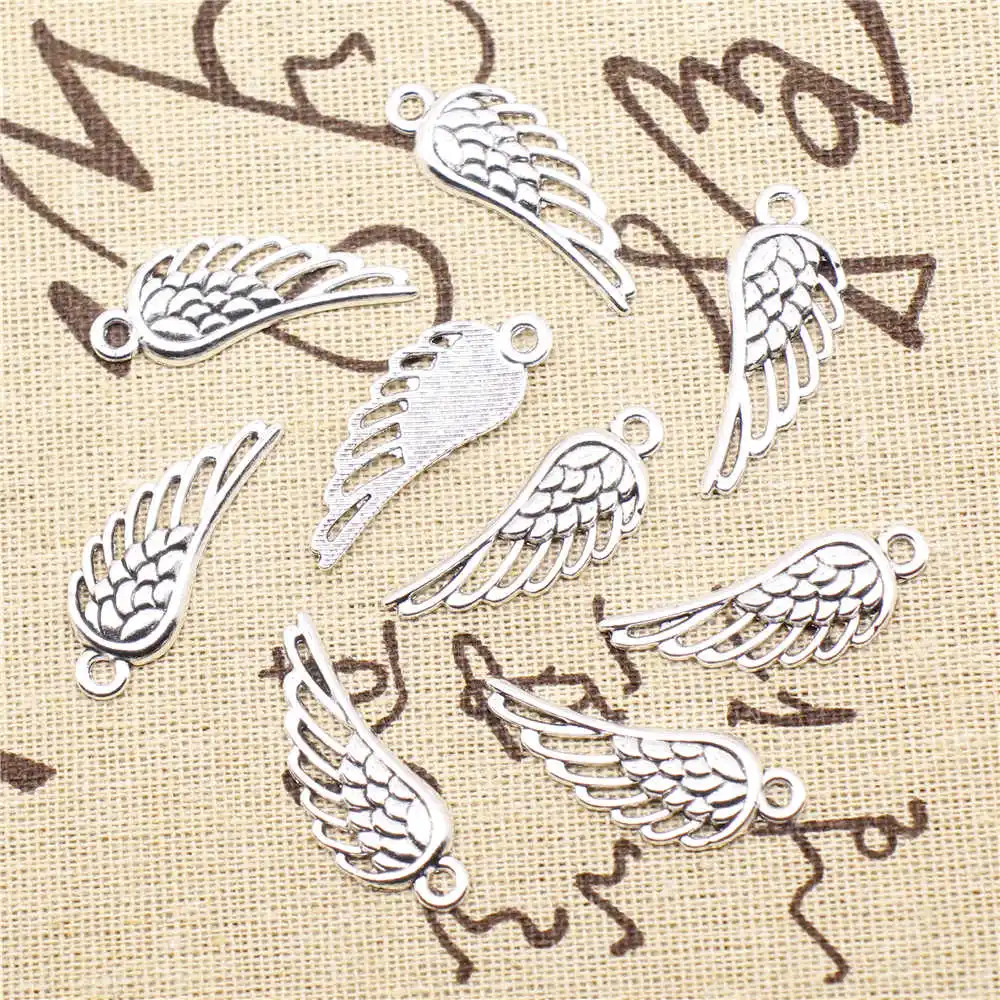 Wings Charms Pendant For Necklace Craft Diy 13X33mm Antique Silver Color 10 Pieces
Wings Charms Pendant For Necklace Craft Diy 13X33mm Antique Silver Color 10 Pieces