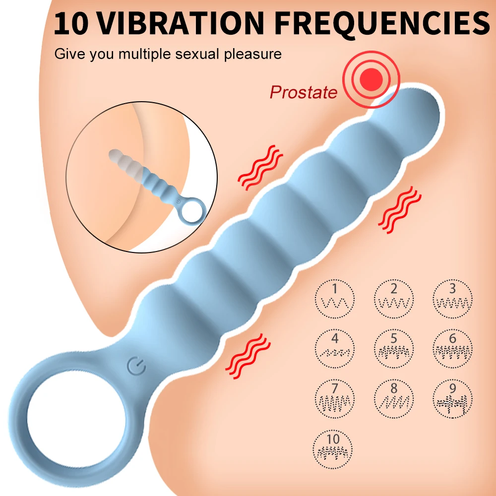 

10-скоростной Анальный вибратор, мужской массажер простаты, анальные бусины, Анальная пробка, фаллоимитатор для точки G, вибрационные секс-игрушки для мужчин, геев, женщин, USB зарядка