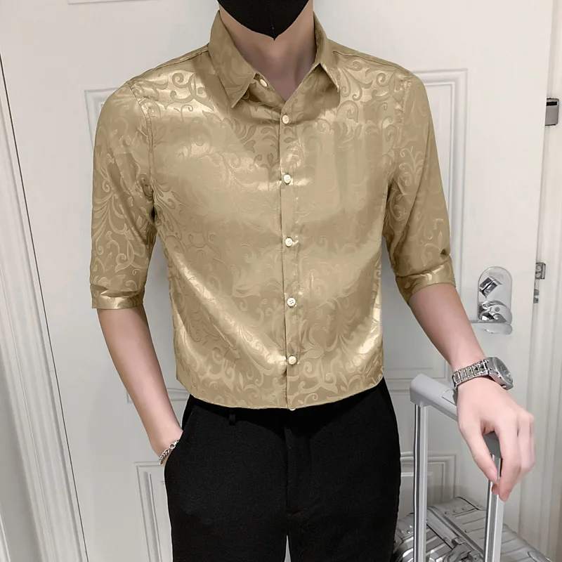 Gold Luxury Satin Shirts for Mens Wedding Elegant White Dress Shirts Smooth Silk Gentleman Club Party Wear Slim Stylish Clothin
Gold Luxury Satin Shirts for Mens Wedding Elegant White Dress Shirts Smooth Silk Gentleman Club Party Wear Slim Stylish Clothin