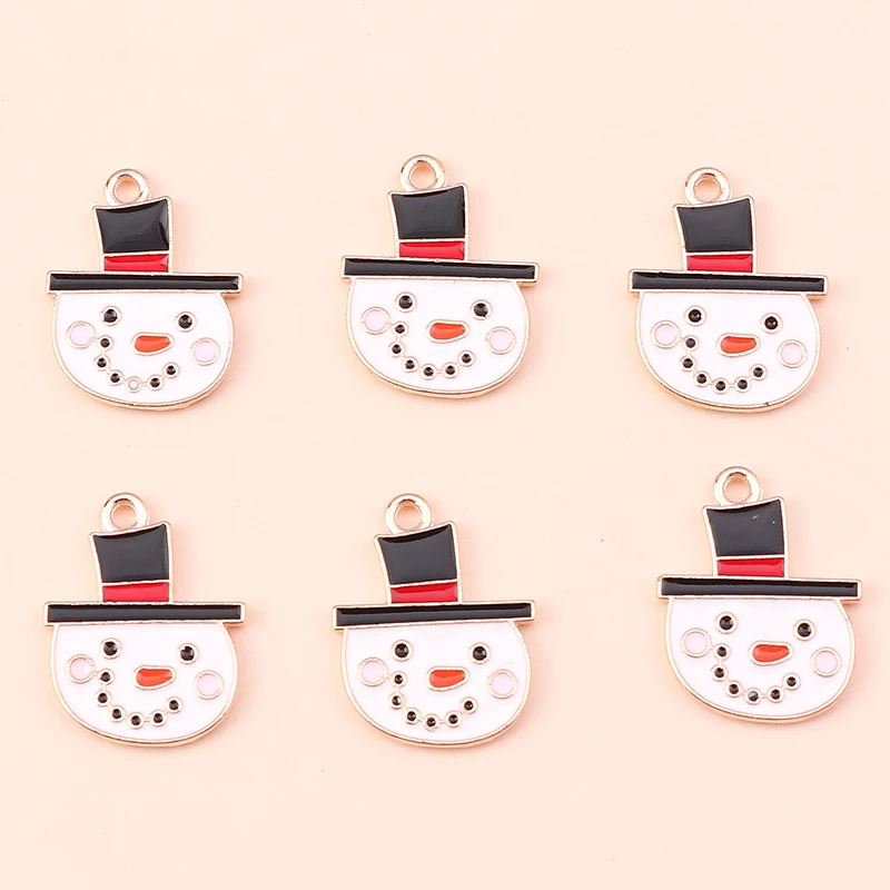 10pcs Cute Enamel Winter Cartoon Snowman Head Charms Pendants for Jewelry Making Earrings Necklaces DIY Keychains Craft Supplies
10pcs Cute Enamel Winter Cartoon Snowman Head Charms Pendants for Jewelry Making Earrings Necklaces DIY Keychains Craft Supplies