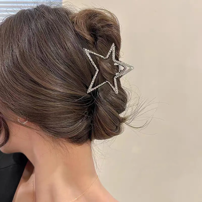 

Trend Sweet Cool Hollow Star Pentagram Hair Claws for Women Fashion Romantic Hair Clip Y2K Aesthetic Headdress Hair Accessories