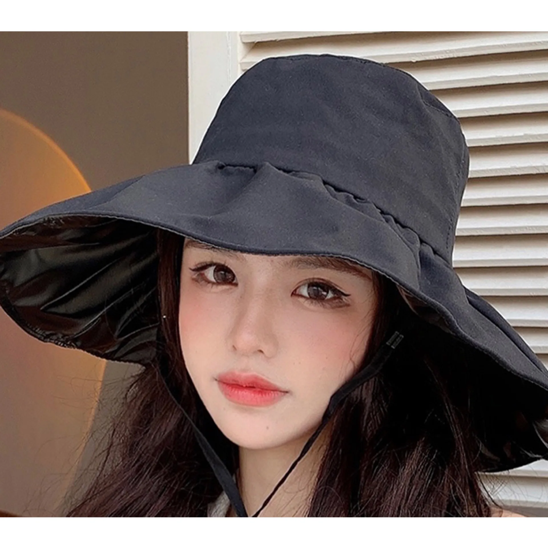 

The vinyl summer hat sunscreen and women along the fisherman cap tourism street snap fashion leisure sun hat