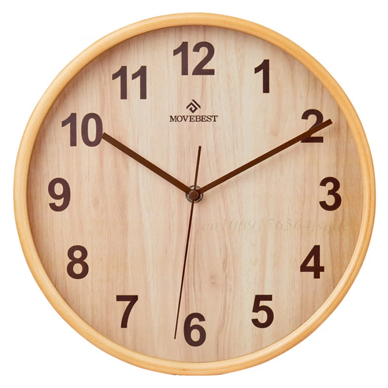 

Настенные часы в китайском стиле, бесшумные Современные Простые деревянные настенные часы в корпусе из массива дерева, для офиса, отеля, дома, настенные кварцевые часы, 11 дюймов