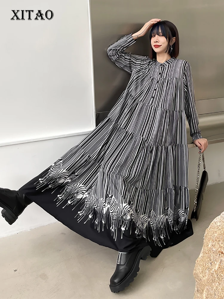 XITAO Fashion Striped Dress Loose Simplicity Casual Stand Collar Long Sleeve Pullover Shirt Dress Spring New Women WMD3756
XITAO Fashion Striped Dress Loose Simplicity Casual Stand Collar Long Sleeve Pullover Shirt Dress Spring New Women WMD3756
