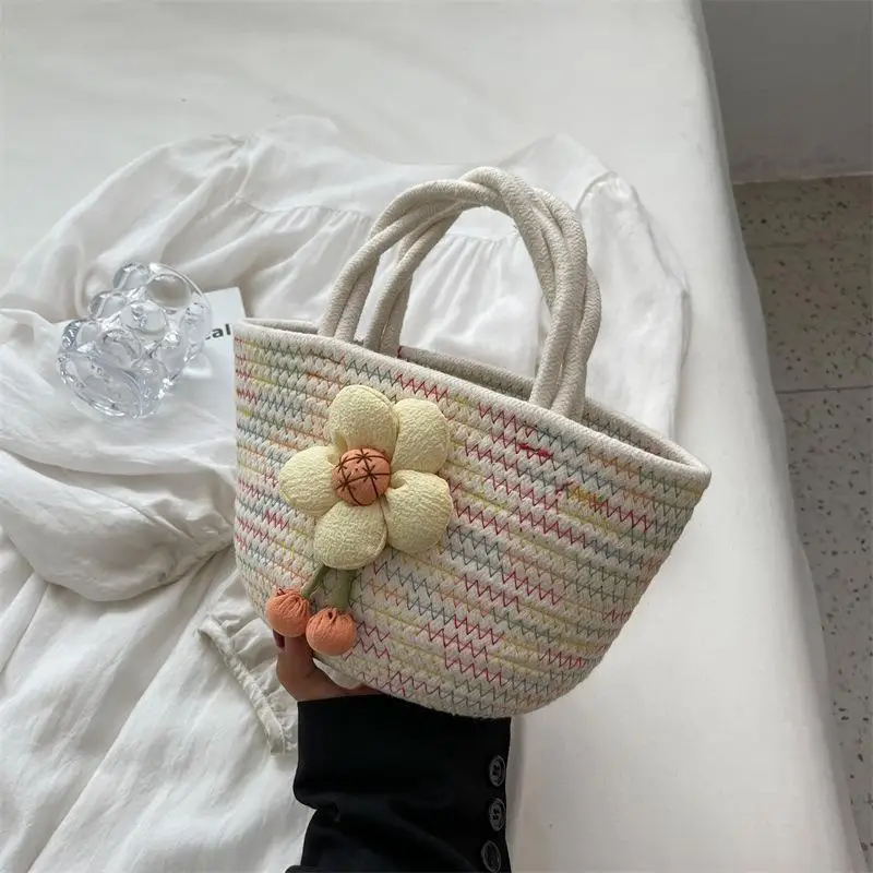 New Women's 2023 Summer Handheld Women's Bag Small Design Casual Cotton Rope Woven Bag
New Women's 2023 Summer Handheld Women's Bag Small Design Casual Cotton Rope Woven Bag