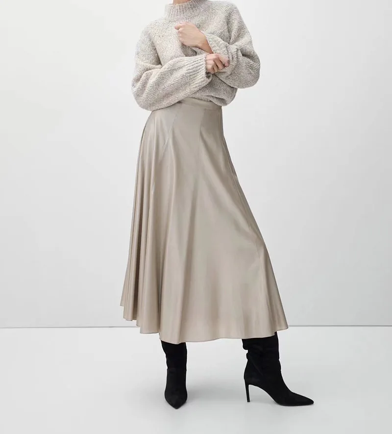 Women All-match Midi Skirts Simple High Waist Pleated Solid Collar Fashion Spring 2022 Ladies New Long Jupe
Women All-match Midi Skirts Simple High Waist Pleated Solid Collar Fashion Spring 2022 Ladies New Long Jupe