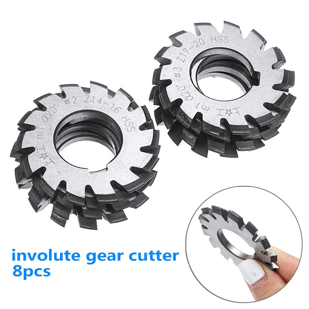 Brand New Bevel Gear PA20 Involute Gear Cutter Milling Cutter Part Portable Practical Useful 8pcs/set About 22mm
Brand New Bevel Gear PA20 Involute Gear Cutter Milling Cutter Part Portable Practical Useful 8pcs/set About 22mm