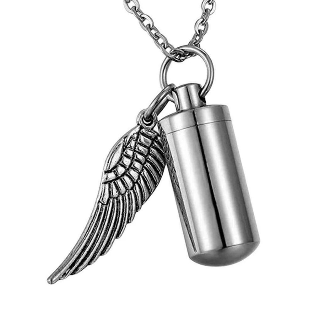 Angel Wing Memorial Necklace Cylinder Pendant Charm Adjustable Stainless Steel Jewelry For Women Urn Keepsake Chain Choker 2022
Angel Wing Memorial Necklace Cylinder Pendant Charm Adjustable Stainless Steel Jewelry For Women Urn Keepsake Chain Choker 2022