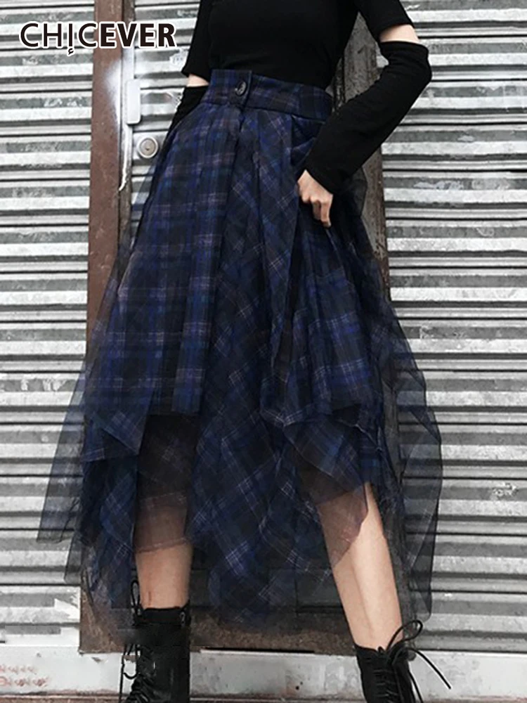 CHICEVER Vintage Hit Color Plaid Skirt For Women High Waist Patchwork Mesh Elegant Midi Skirts Female Fashion New Clothing 2022
CHICEVER Vintage Hit Color Plaid Skirt For Women High Waist Patchwork Mesh Elegant Midi Skirts Female Fashion New Clothing 2022