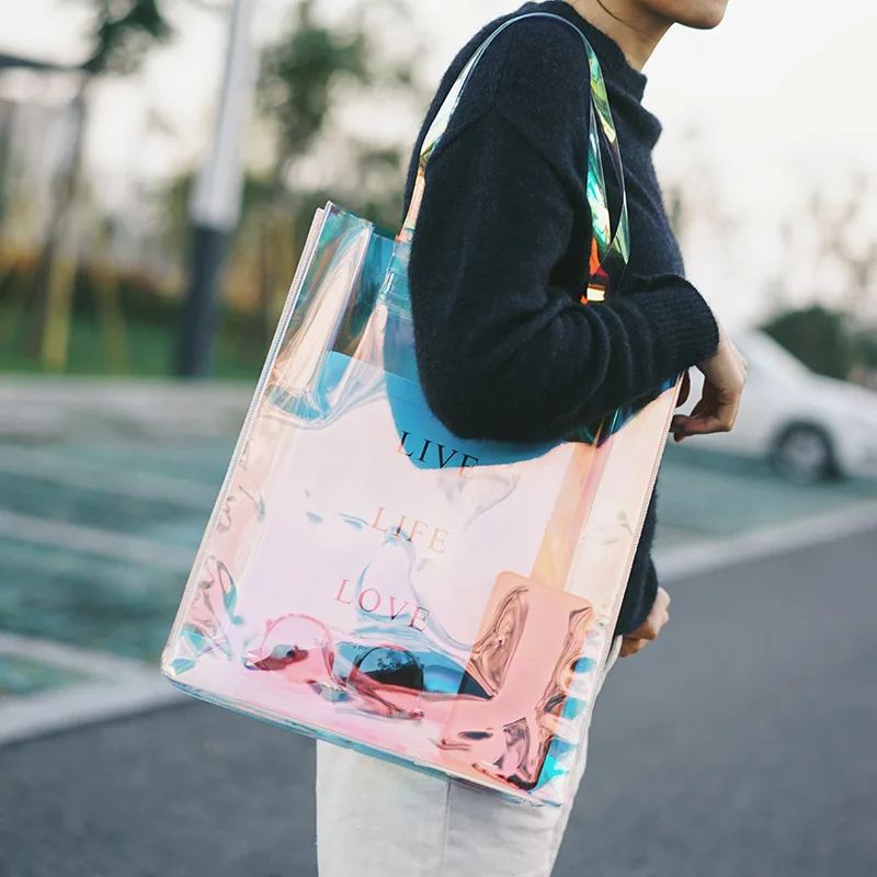 Transparent PVC Shopping Tote Bag for Women Plastic 2022 Fashion Large Capacity Beach Holiday Shoulder 2022 Trend Gift Bag Jelly
Transparent PVC Shopping Tote Bag for Women Plastic 2022 Fashion Large Capacity Beach Holiday Shoulder 2022 Trend Gift Bag Jelly