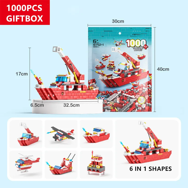 1000PCS City Fire Police Fireboat Sea Rescue Boat Ship Model Building Blocks Sets DIY Creative Bricks Educational Toys for Kids
1000PCS City Fire Police Fireboat Sea Rescue Boat Ship Model Building Blocks Sets DIY Creative Bricks Educational Toys for Kids