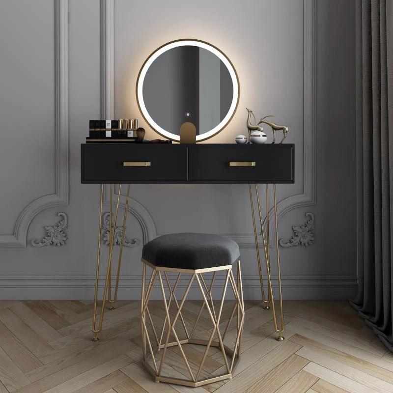 Luxury Nordic Style Minimalist Bedroom Furniture Dresser Mirror Floor Light Luxury Black Paint Non-slip Dressing Table Furniture
Luxury Nordic Style Minimalist Bedroom Furniture Dresser Mirror Floor Light Luxury Black Paint Non-slip Dressing Table Furniture