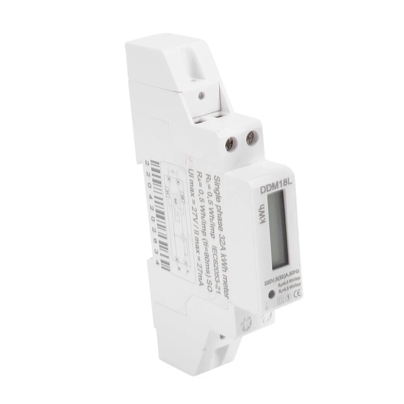 220V Single Phase Din Rail LCD Digital Display Electricity Power Consumption Energy Watt Meter Wattmeter Kwh 5-32A
220V Single Phase Din Rail LCD Digital Display Electricity Power Consumption Energy Watt Meter Wattmeter Kwh 5-32A