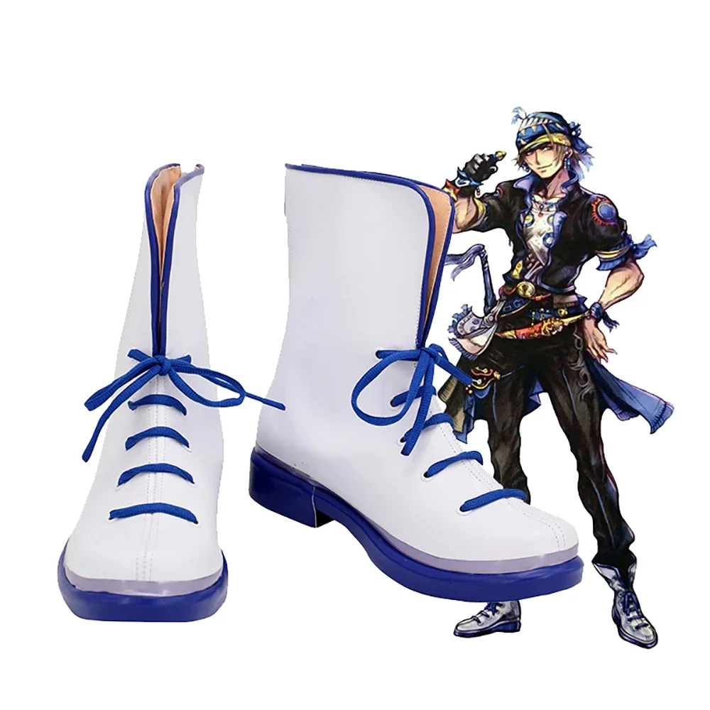 

Dissidia Final Fantasy NT Locke Cole Cosplay Boots White Shoes Custom Made