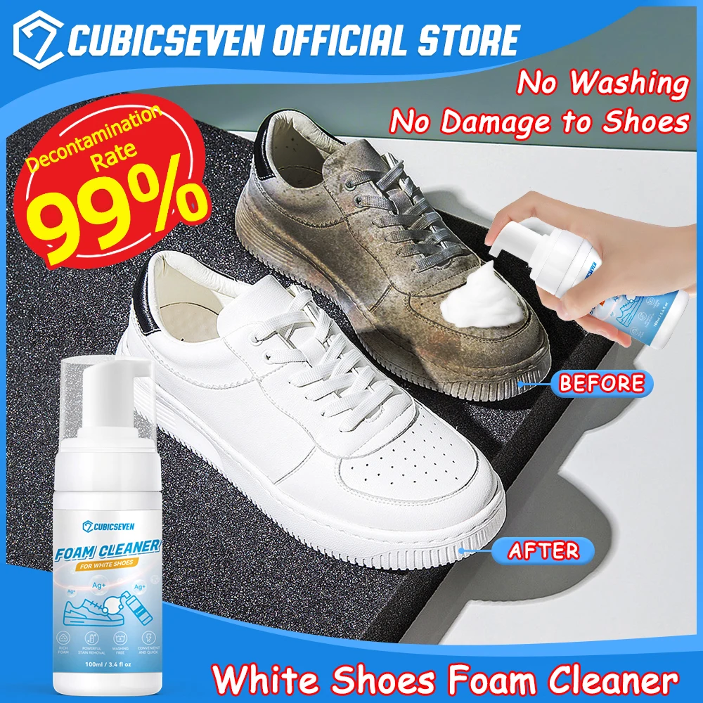 

Cubicseven White Shoe Cleaner Foam Spray Whitening Magic Tool Get Rid of Dirty Sneaker White Boot Cleaning Stain Remove Yellow